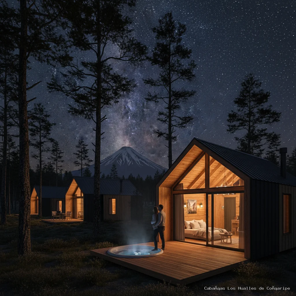 Aloja bajo las estrellas en Casas Los Hualles de Coñaripe.