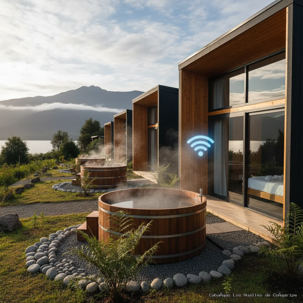 Cabañas sin camarotes con wifi y tinaja caliente para alojar en Coñaripe.