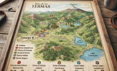 Ruta de las Termas: Mapa comparativo de los centros termales cerca de Coñaripe